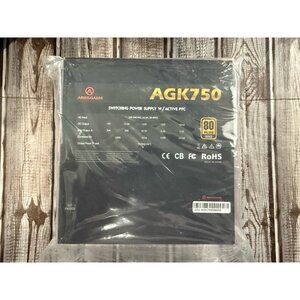 Aresgame 750W AGK750 80 Plus Gold Modular Power Supply Black Cube